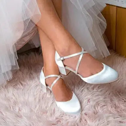 REMI WIDE FIT – CHAUSSURES DE MARIÉE PIEDS LARGES | SATIN TEINTABLE & TALON 45 MM THE PERFECT BRIDAL COMPANY