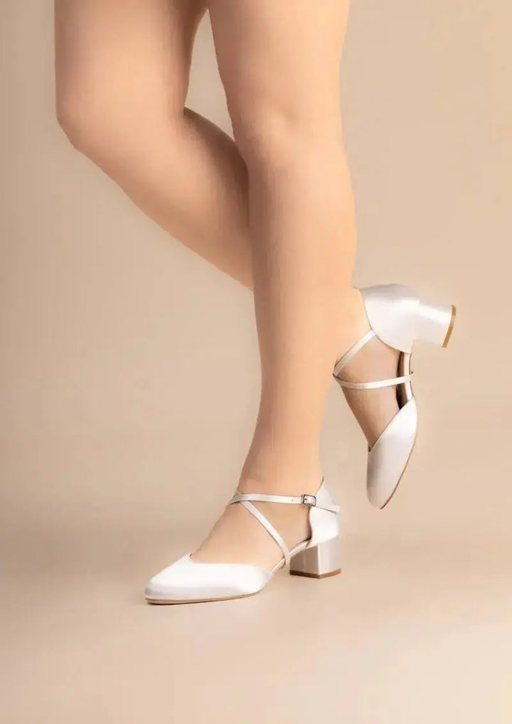 REMI WIDE FIT – CHAUSSURES DE MARIÉE PIEDS LARGES | SATIN TEINTABLE & TALON 45 MM THE PERFECT BRIDAL COMPANY