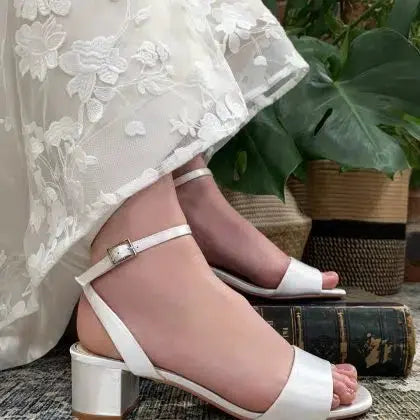 RILEY – SANDALES DE MARIÉE SATIN TEINTABLE | TALON BAS 52 MM THE PERFECT BRIDAL COMPANY