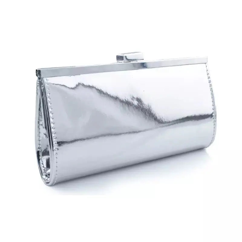 SAC CÉRÉMONIE CUIR ARGENT MIROIR VALENTINA White Lady