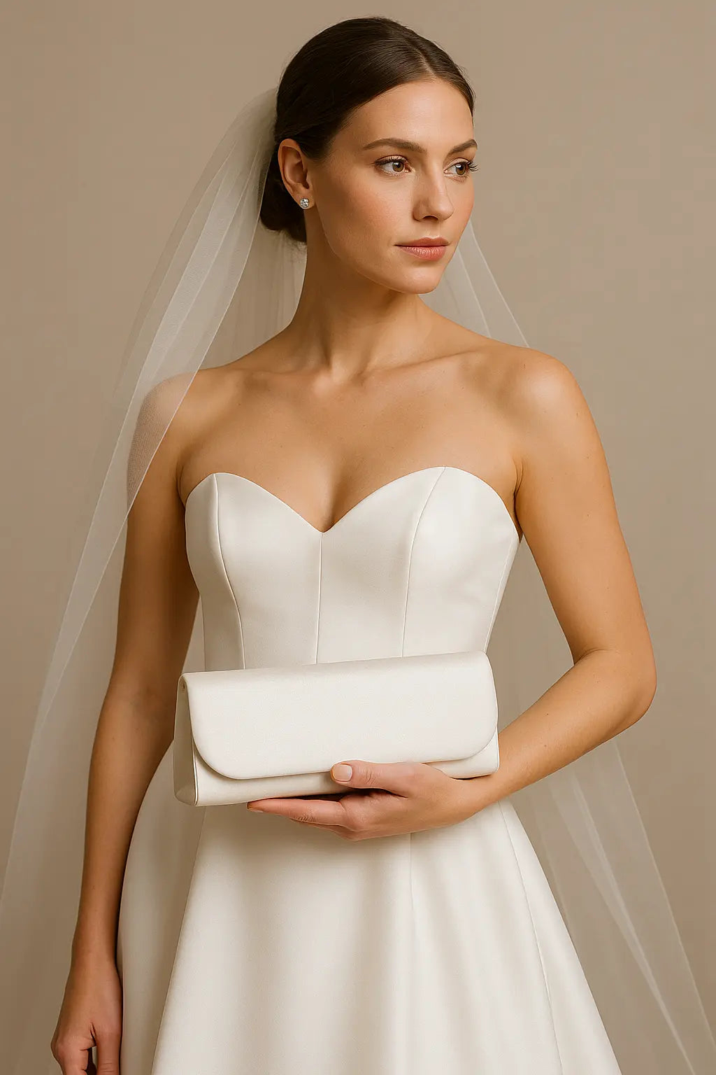 SAC MARIÉE EN SATIN IVOIRE ADRIANA White Lady