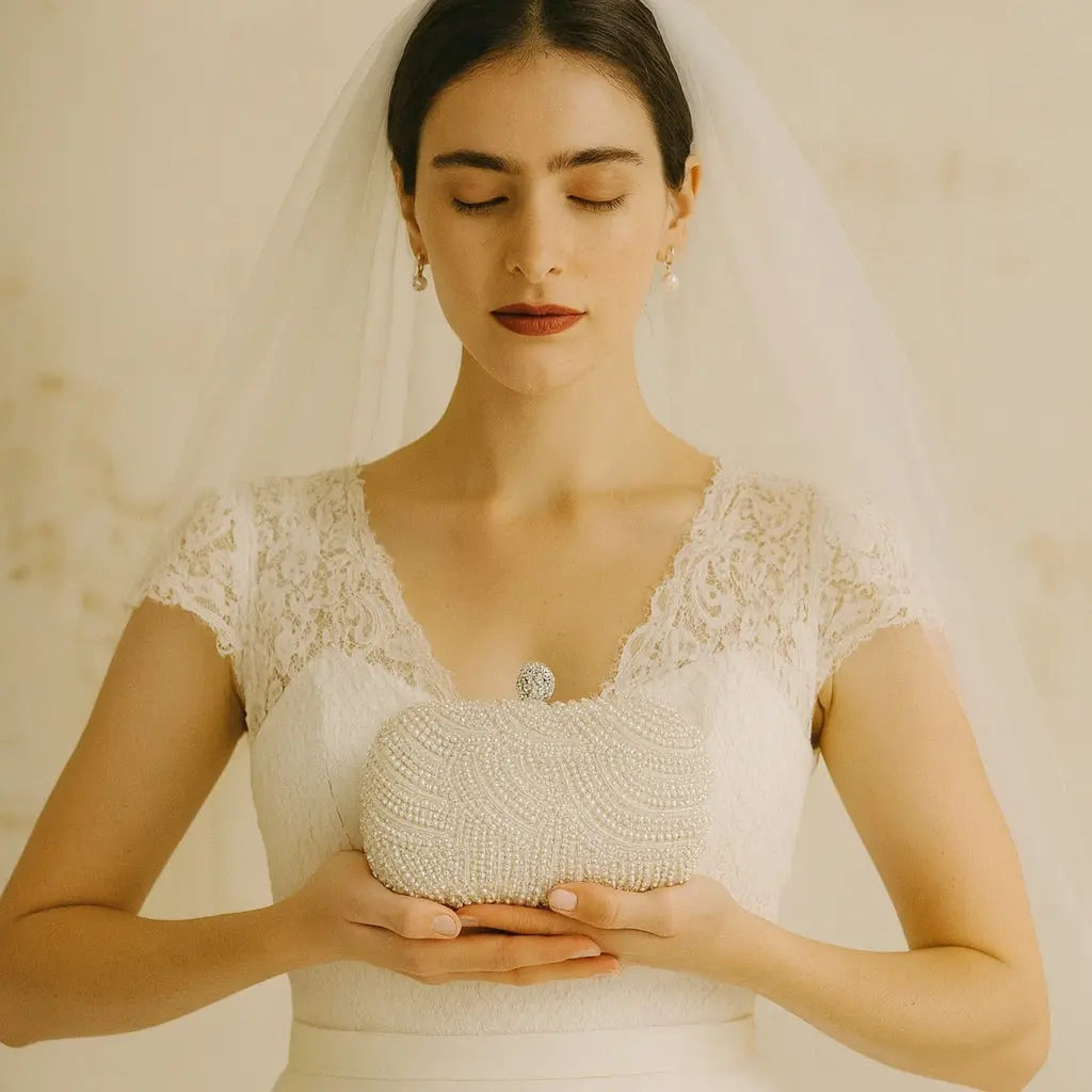 SAC MARIÉE PERLES IVOIRE Athena Bridal jewellery