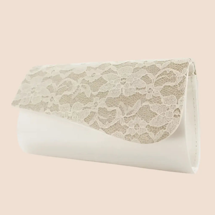 SAC MARIÉE EN SATIN ET DENTELLE IVOIRE ET DORÉ JANA White Lady
