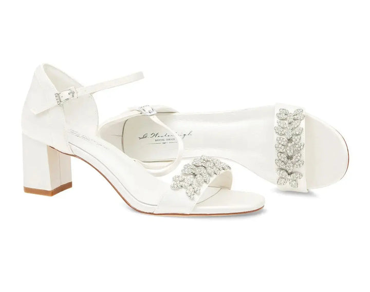 SANDALES DE MARIÉE LILIEN – CRISTAUX SCINTILLANTS ET TALON BLOC CONFORTABLE G.Westerleigh