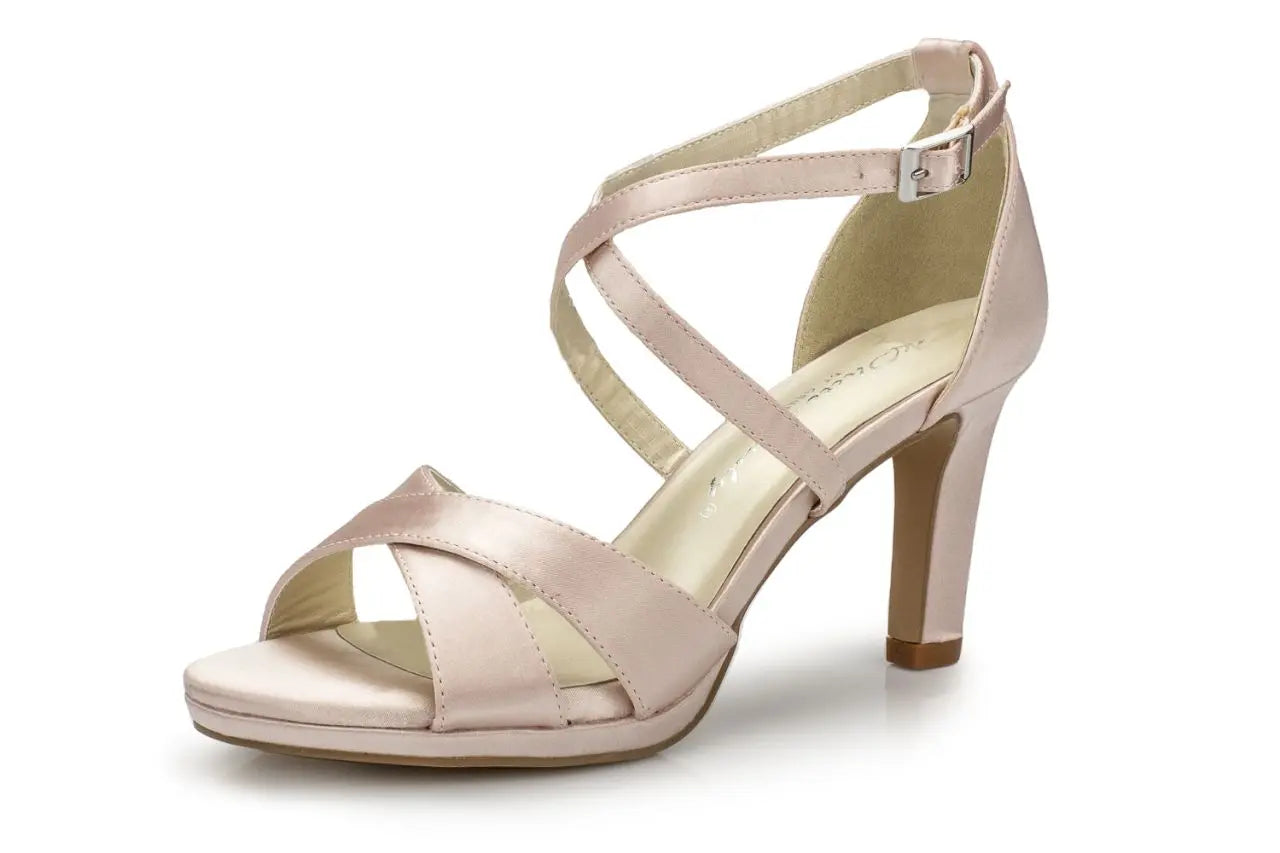 SANDALES MARIAGE SATIN ROSE OU NUDE - DIEPPE