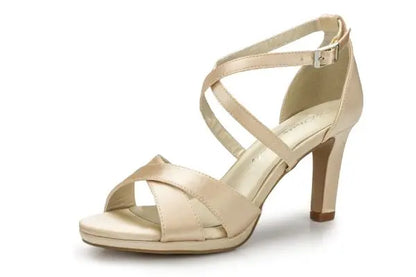 SANDALES MARIAGE SATIN ROSE OU NUDE - DIEPPE