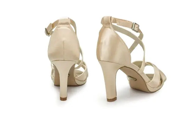 SANDALES MARIAGE SATIN ROSE OU NUDE - DIEPPE