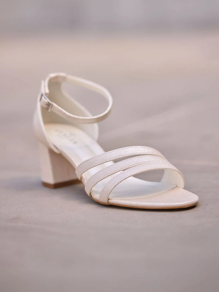 SANDALES DORÉES MARIÉE  EDDY - TALON LARGE 6 CM AVALIA