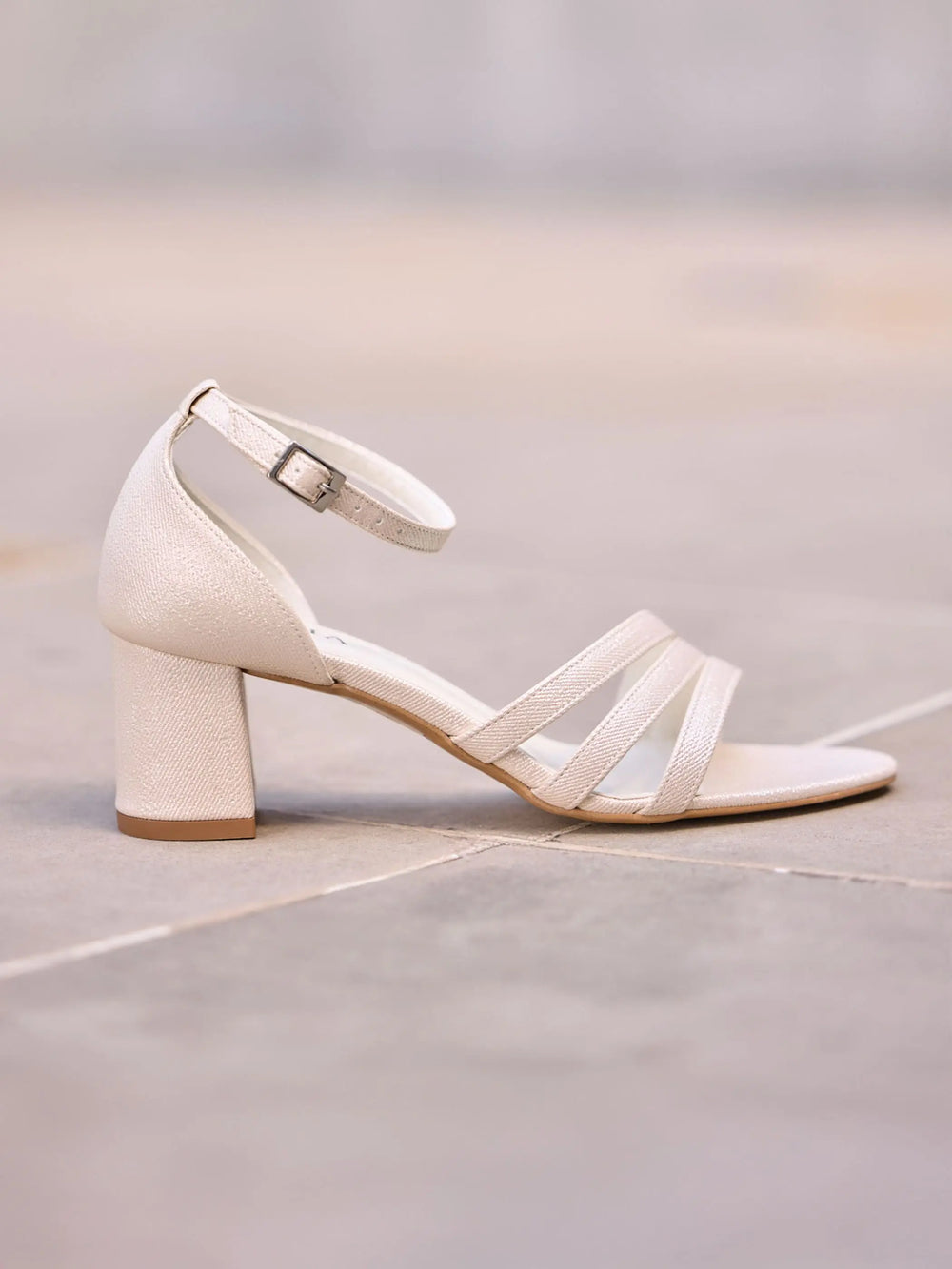 SANDALES DORÉES MARIÉE  EDDY - TALON LARGE 6 CM AVALIA