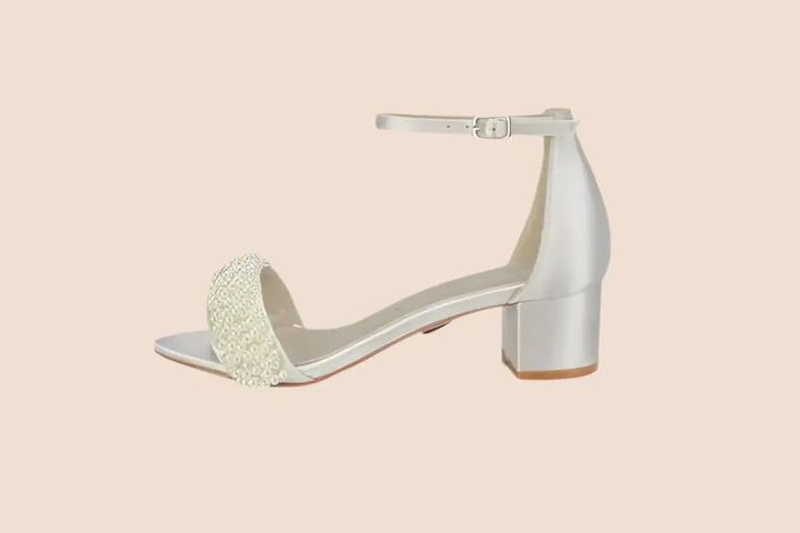 SANDALES MARIAGE PERLÉES CANNES White Lady