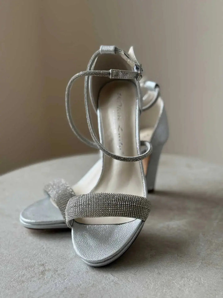 SANDALES MARIÉE ARGENT STRASS TALON CONFORT 740 WHITE LADY