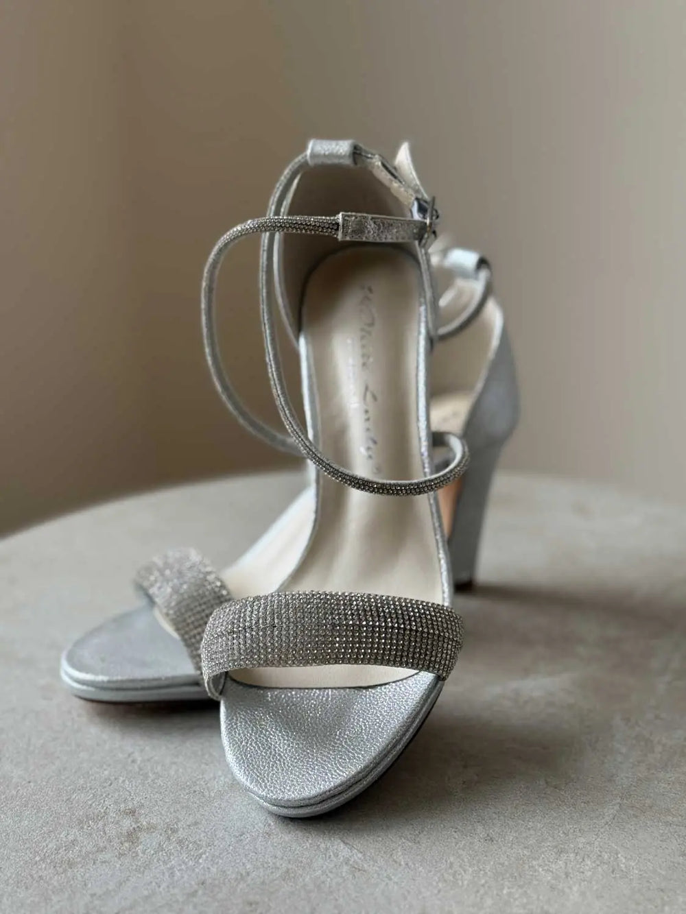 SANDALES MARIÉE ARGENT STRASS TALON CONFORT 740 WHITE LADY