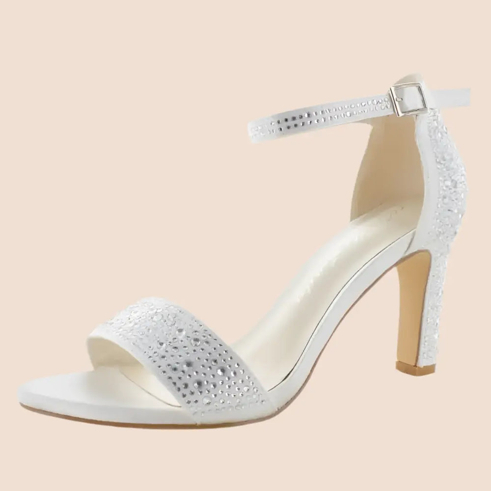 SANDALES SATIN MARIAGE- BARCELONE White Lady