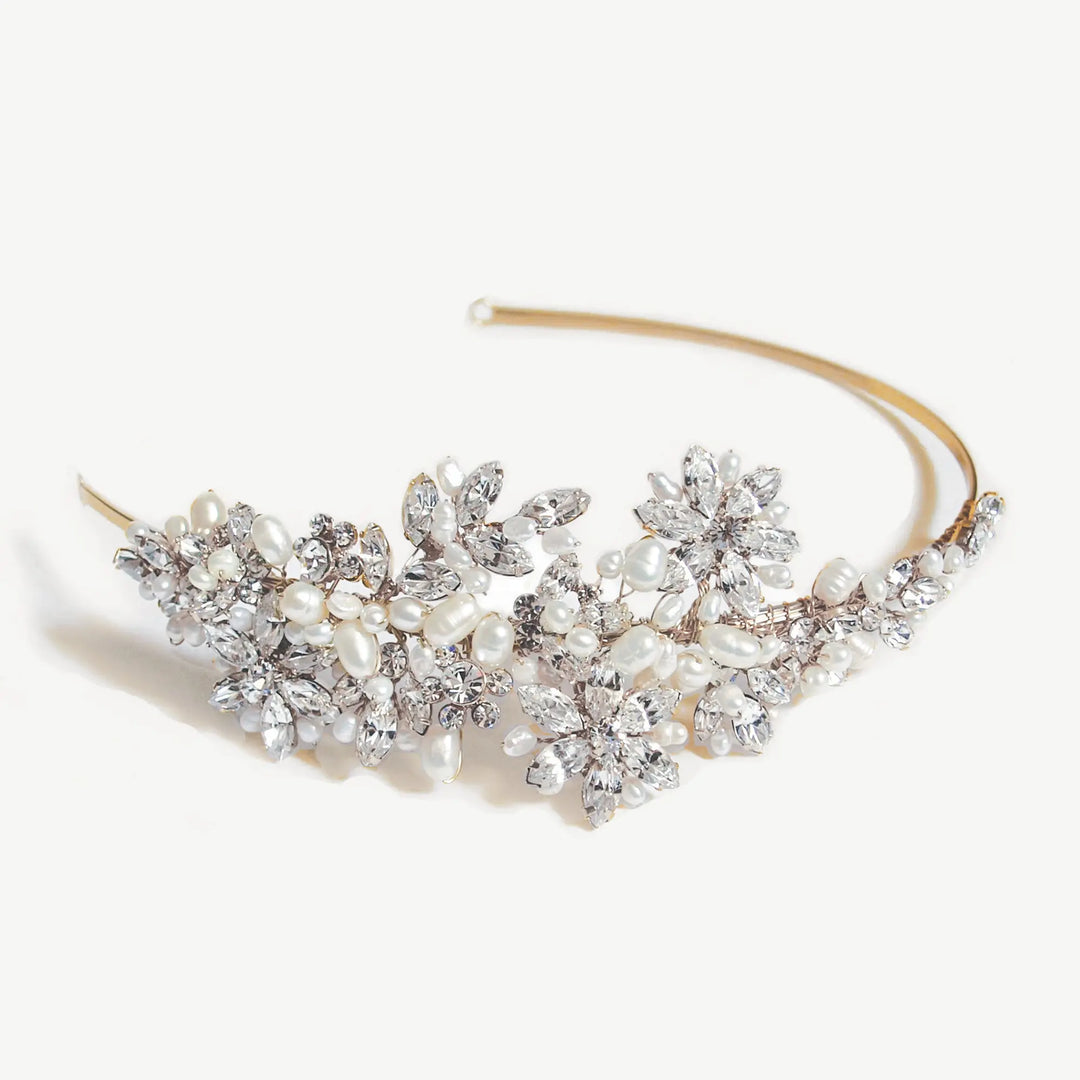 SERRE-TÊTE MARIAGE CRISTAUX & PERLES D’EAU DOUCE – DIOR IVORY AND CO