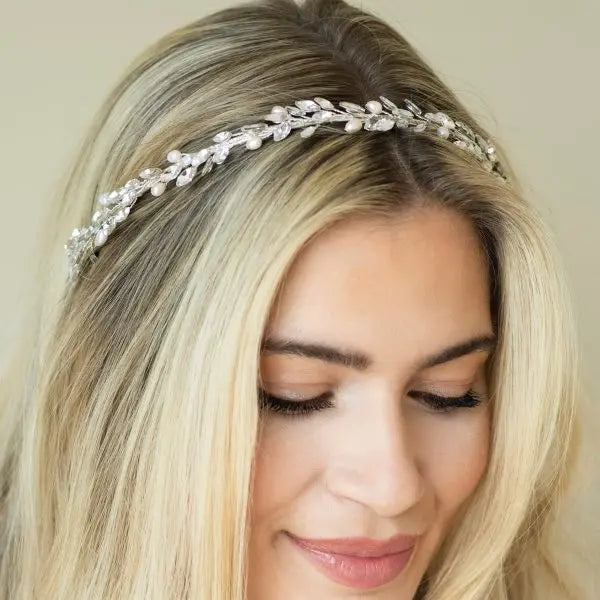 SERRE TÊTE MARIAGE PERLES & CRISTAUX MOONLIGHT Ivory and co