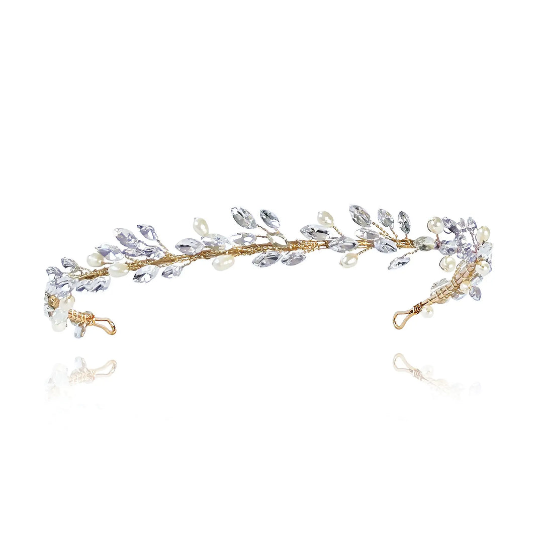 SERRE TÊTE MARIAGE PERLES & CRISTAUX MOONSHINE Ivory and co