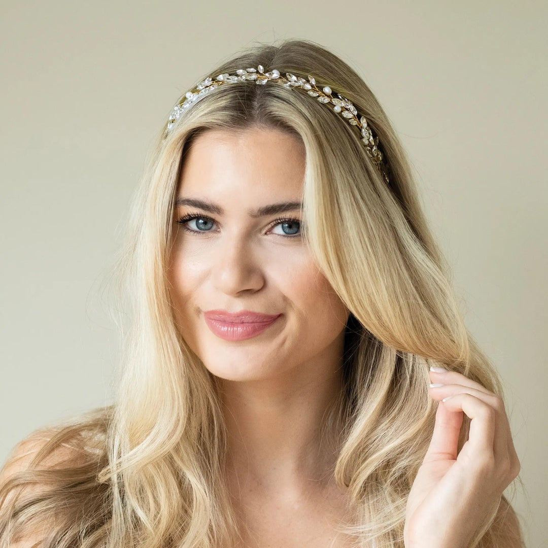 SERRE TÊTE MARIAGE PERLES & CRISTAUX MOONSHINE Ivory and co