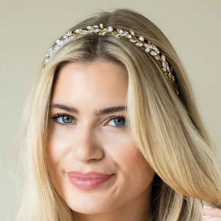SERRE TÊTE MARIAGE PERLES & CRISTAUX MOONSHINE Ivory and co