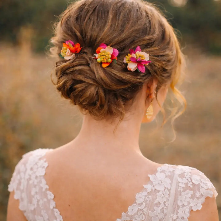 SOLÉA – SET 3 PICS FLEURS STABILISÉES BOHÈME L'atelier du 6