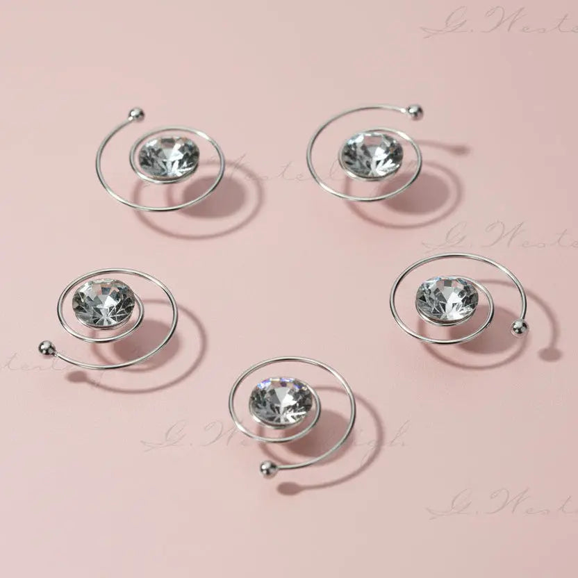 SPIRALE CHEVEUX MARIEE STRASS LOT 5 CURLIES CRISTAL — G.Westerleigh
