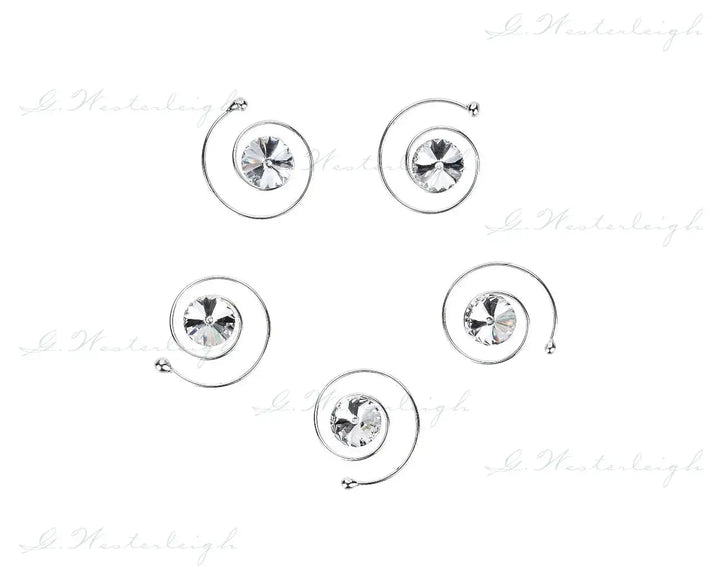SPIRALE CHEVEUX MARIEE STRASS LOT 5 CURLIES CRISTAL — G.Westerleigh