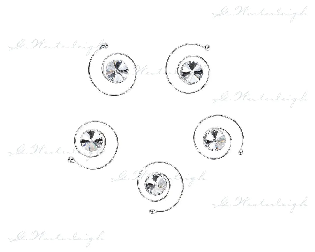 SPIRALE CHEVEUX MARIEE STRASS LOT 5 CURLIES CRISTAL — G.Westerleigh