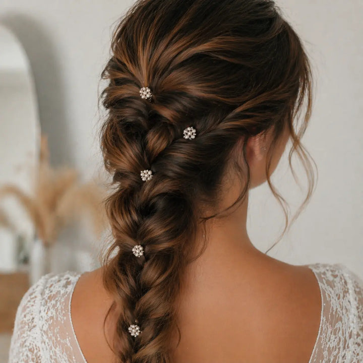 SPIRALES CHEVEUX MARIEE PERLES CRISTAUX LOT 5 CURLIES — SL1660 G.Westerleigh