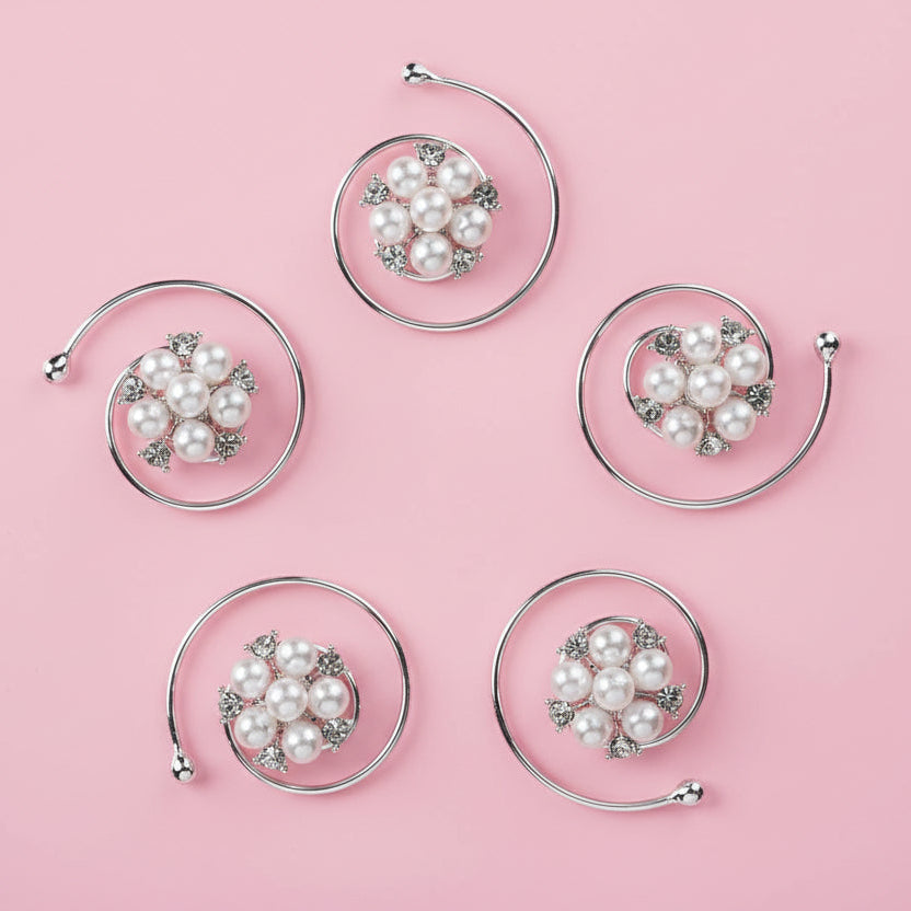 SPIRALES CHEVEUX MARIEE PERLES CRISTAUX LOT 5 CURLIES — SL1660 G.Westerleigh