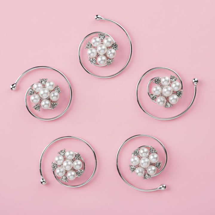 SPIRALES CHEVEUX MARIEE PERLES CRISTAUX LOT 5 CURLIES — SL1660 G.Westerleigh