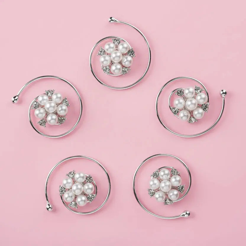 SPIRALES CHEVEUX MARIEE PERLES CRISTAUX LOT 5 CURLIES — SL1660 G.Westerleigh