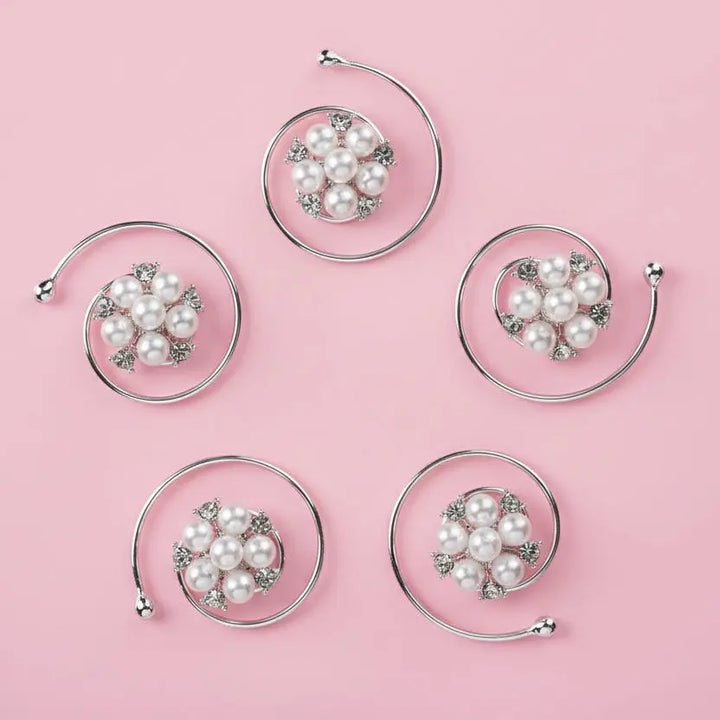 SPIRALES CHEVEUX MARIEE PERLES CRISTAUX LOT 5 CURLIES — SL1660 G.Westerleigh