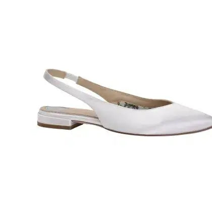 STEVIE – CHAUSSURES DE MARIÉE PLATES SLINGBACK | SATIN OU FLOCK TEXTURÉ THE PERFECT BRIDAL COMPANY