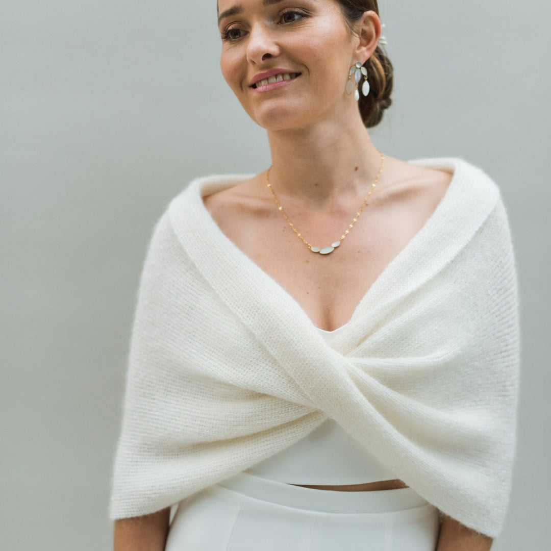 Snood mariée Chaud tricoté à Arras pour un mariage d'hiver