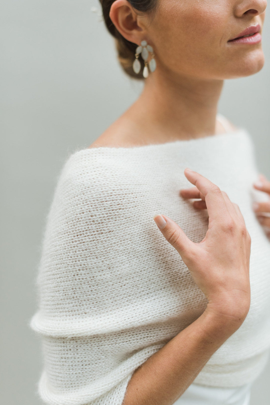 Snood mariage en mohair et soie, tombé souple autour des épaules