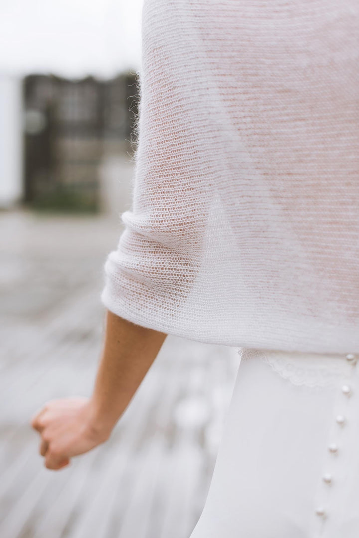 Snood de mariée Classique retourné pour dégager le dos