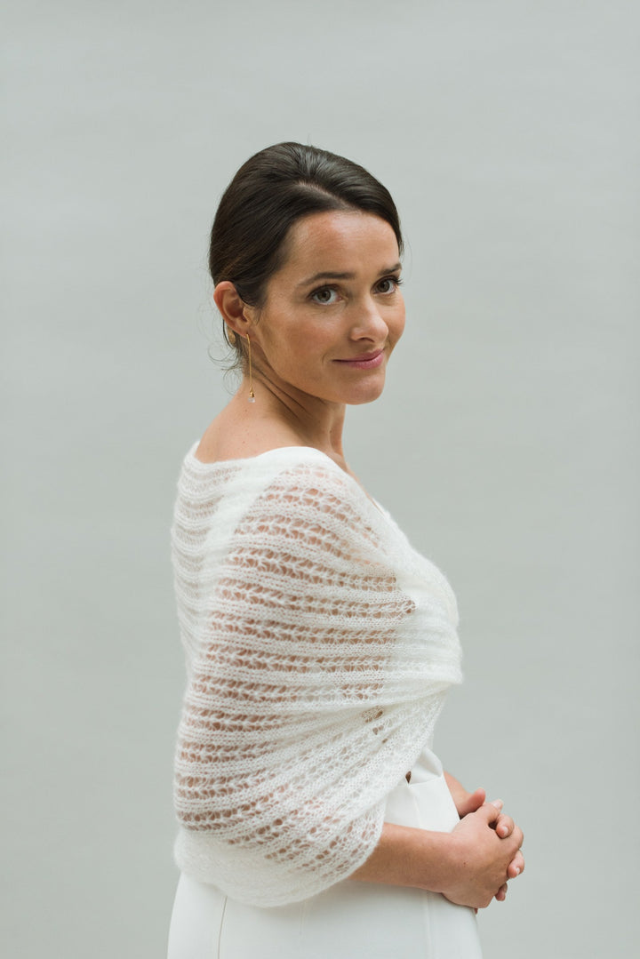 Motifs ajourés du snood de mariée Dentelle en mohair et soie