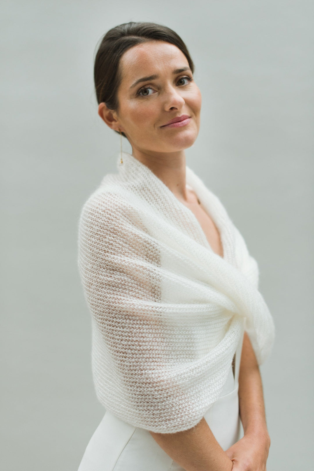 Snood mariée Flocon point ajouré en maille fine tricotée à Arras