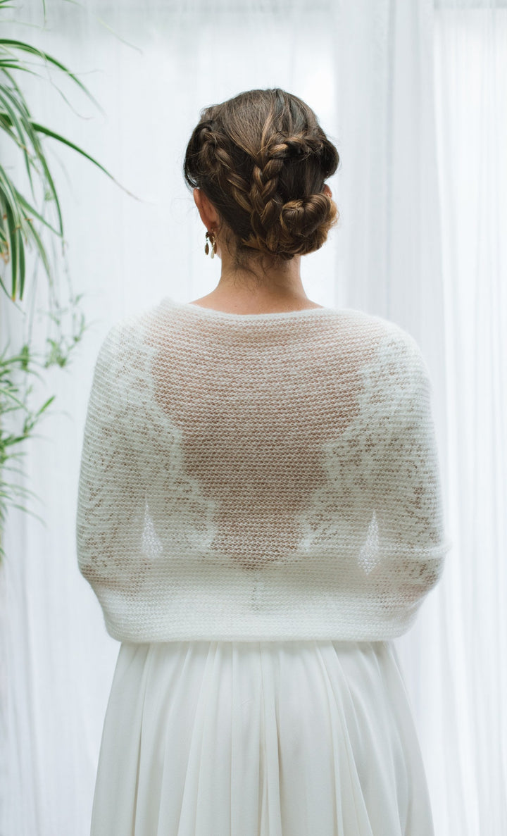 Snood de mariée Flocon Nodi Atelier, artisanat français tricoté main