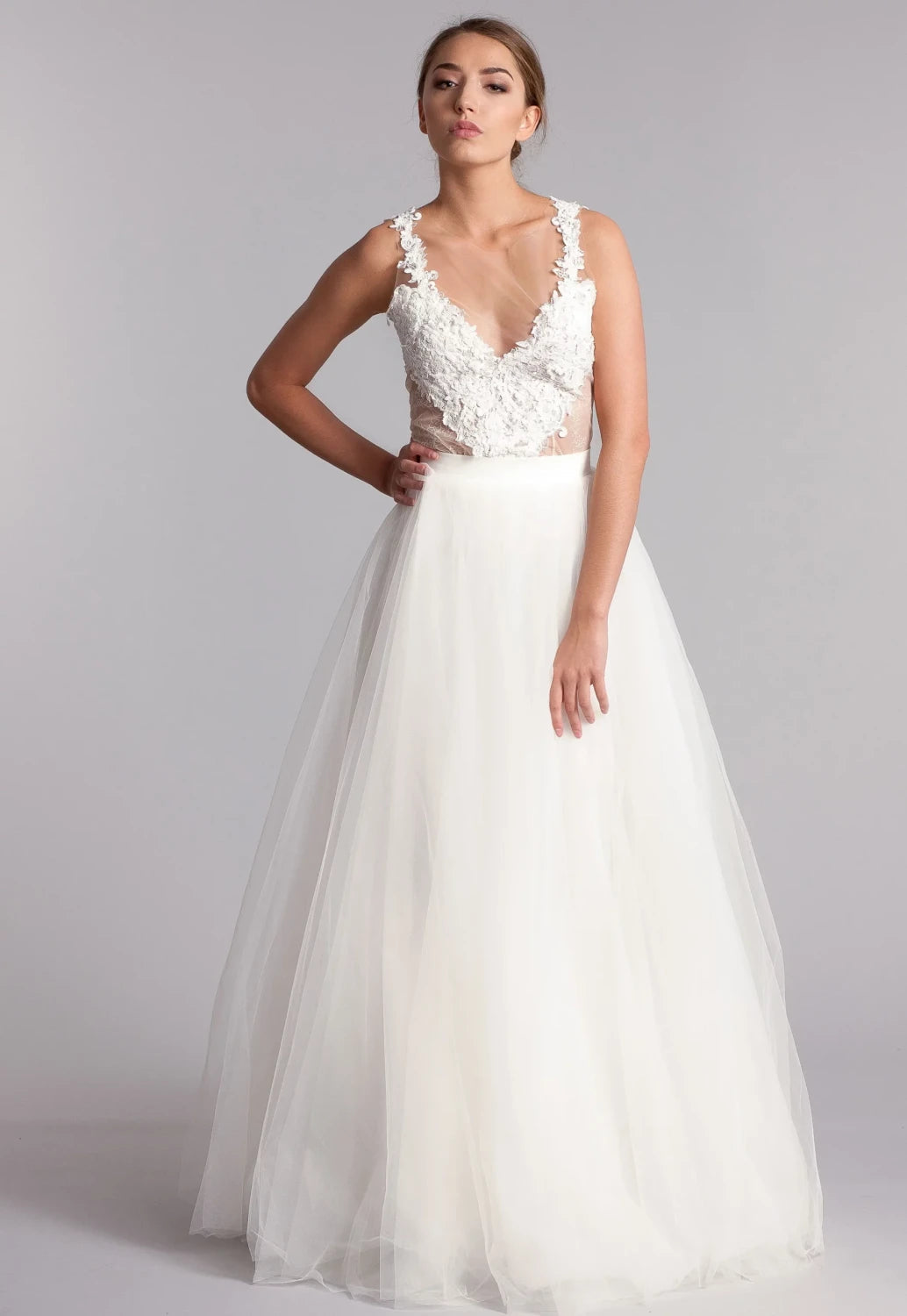 Surjupe de mariée Bettina SDP2 tulle princesse amovible Novias vue 3