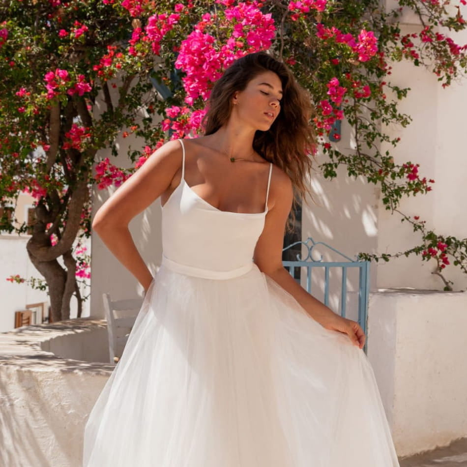 Surjupe de mariée Ingrid SD55 tulle pailleté argent amovible Novias