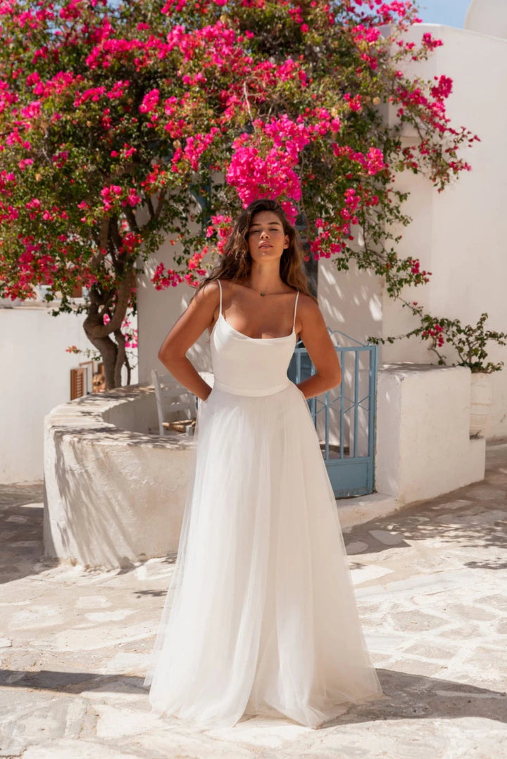 Surjupe de mariée Ingrid SD55 tulle pailleté argent amovible Novias vue 3