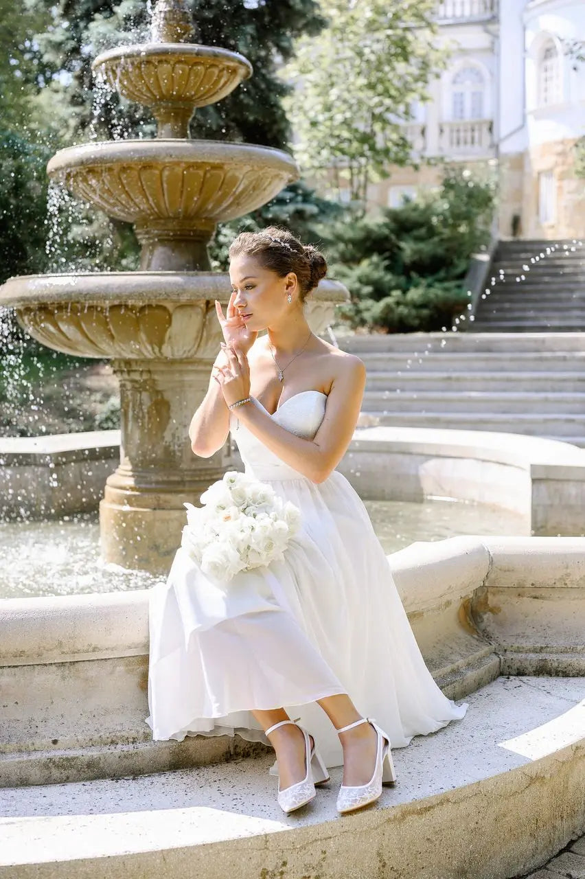 TAMARA – ESCARPINS MARIÉE DENTELLE TALON BLOC G.Westerleigh