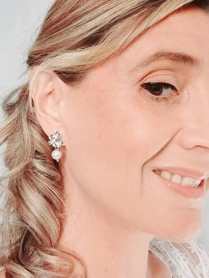 Perles D'Oreilles Nacrées Blanches- Bijou De Mariée Chic: Doré / Nacré Ivoire L'atelier du 6