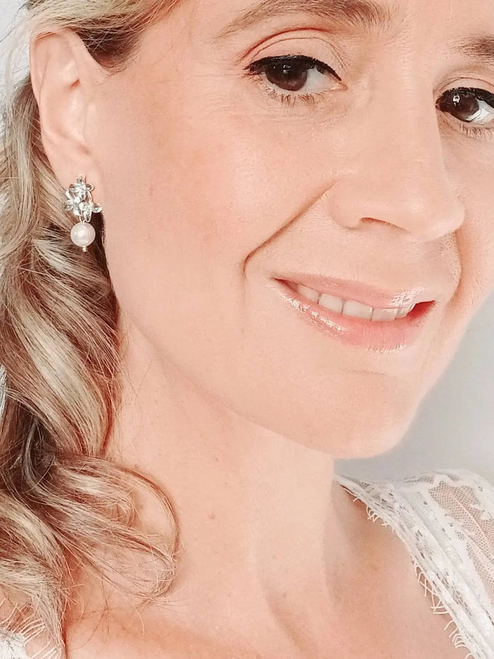 Perles D'Oreilles Nacrées Blanches- Bijou De Mariée Chic: Doré / Nacré Ivoire L'atelier du 6