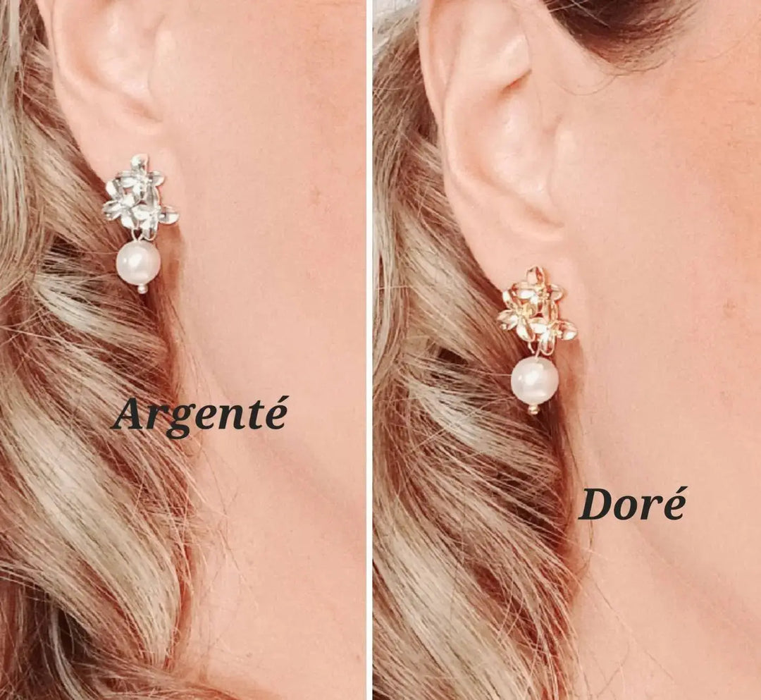 Perles D'Oreilles Nacrées Blanches- Bijou De Mariée Chic: Doré / Nacré Ivoire L'atelier du 6