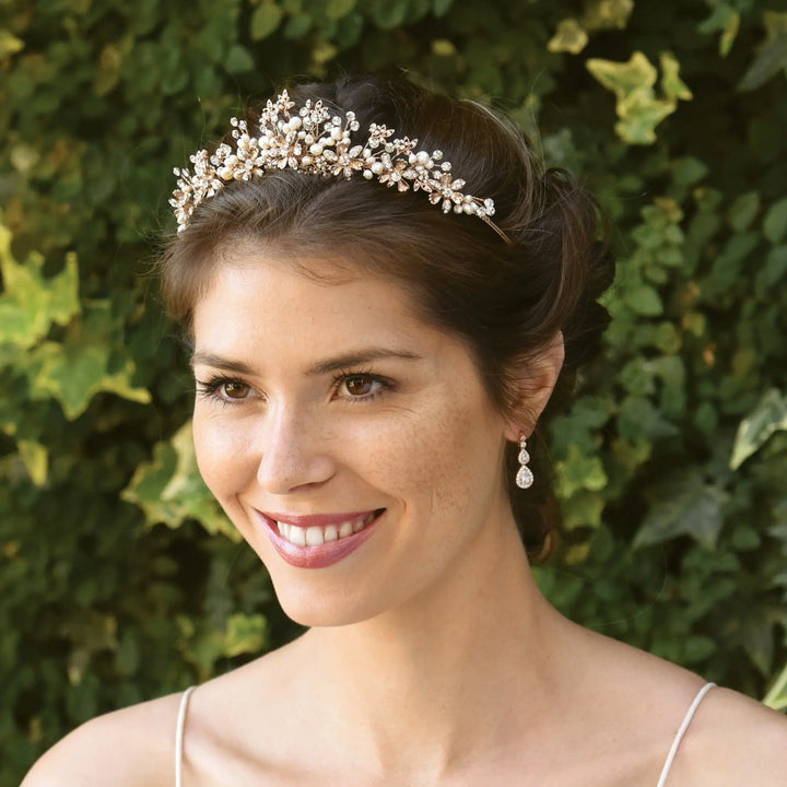 TIARE MARIAGE ROSALYND – FLEURS CRISTAUX & PERLES Ivory and co