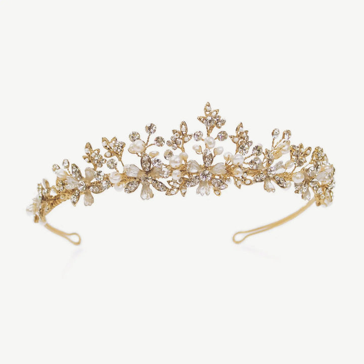 TIARE MARIAGE ROSALYND – FLEURS CRISTAUX & PERLES Ivory and co