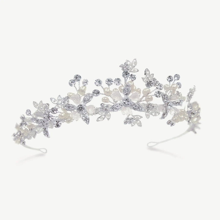 TIARE MARIAGE ROSALYND – FLEURS CRISTAUX & PERLES Ivory and co