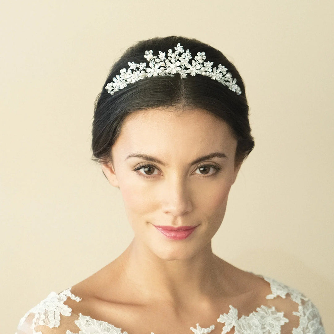 TIARE MARIAGE ROSALYND – FLEURS CRISTAUX & PERLES Ivory and co