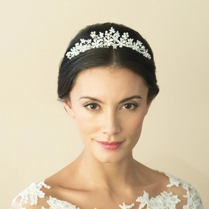 TIARE MARIAGE ROSALYND – FLEURS CRISTAUX & PERLES Ivory and co